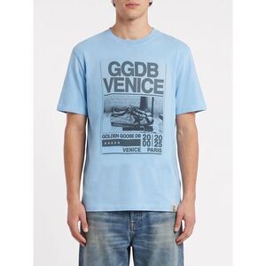 Golden Goose T-Shirt Men Gnawed Blue